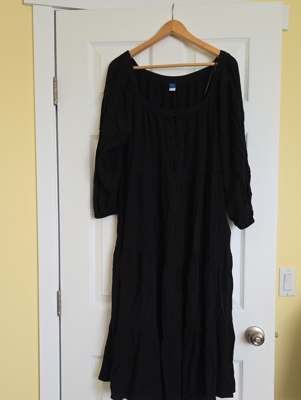 Old Navy Black Maxi Peasant Dress